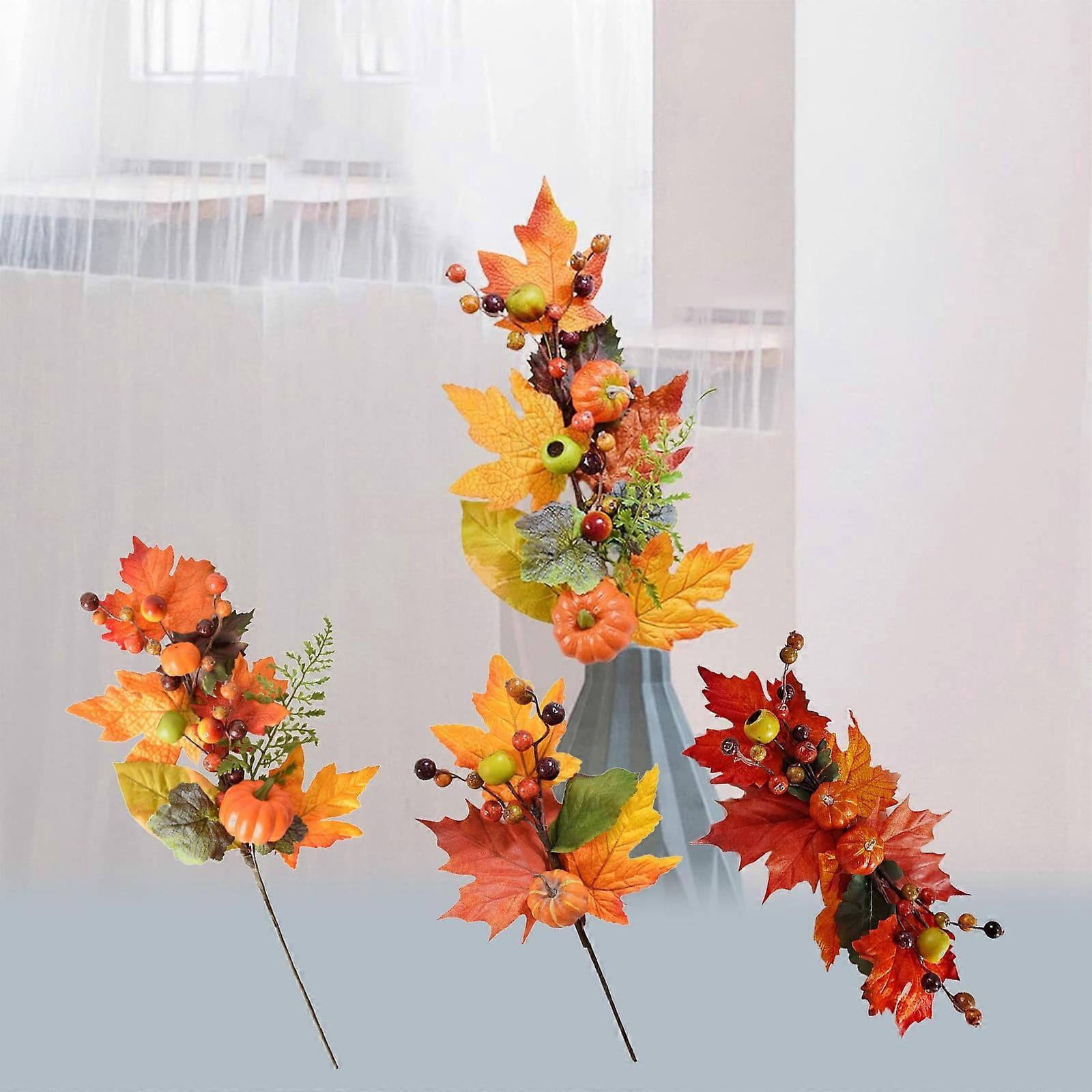 Jacenvly Clearance Halloween Decorations Outdoor, Compatible with Simulated Maple Leaf Pumpkin Twirling for Thanksgiving, Red Fruit Color Prop
