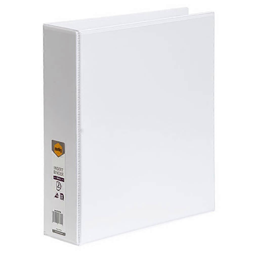WHITE Marbig 2 D Ring Clearview Insertable Binders A4 50mm Up to 400 Sheets
