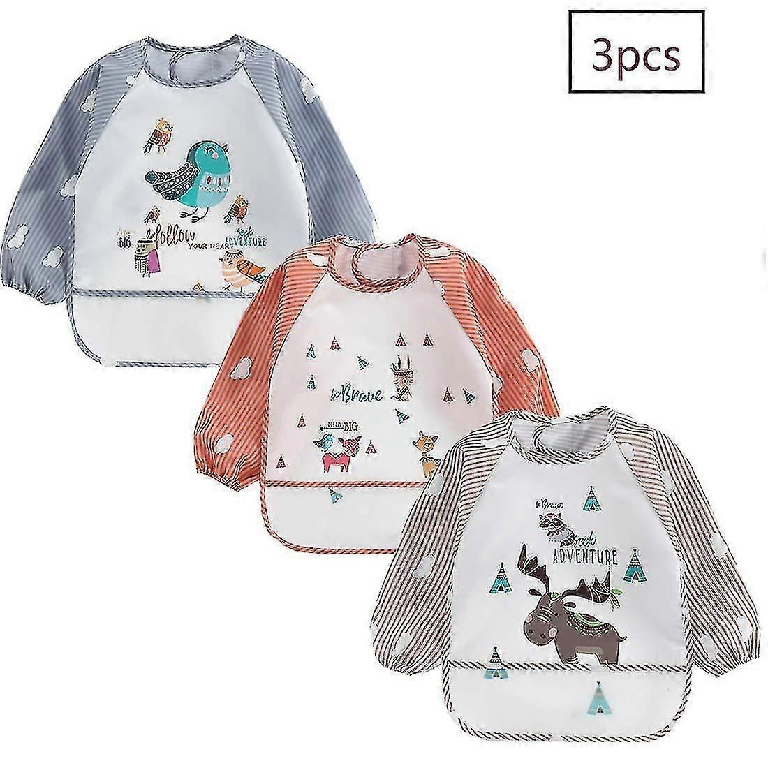 Babero impermeable con mangas, babero lavable