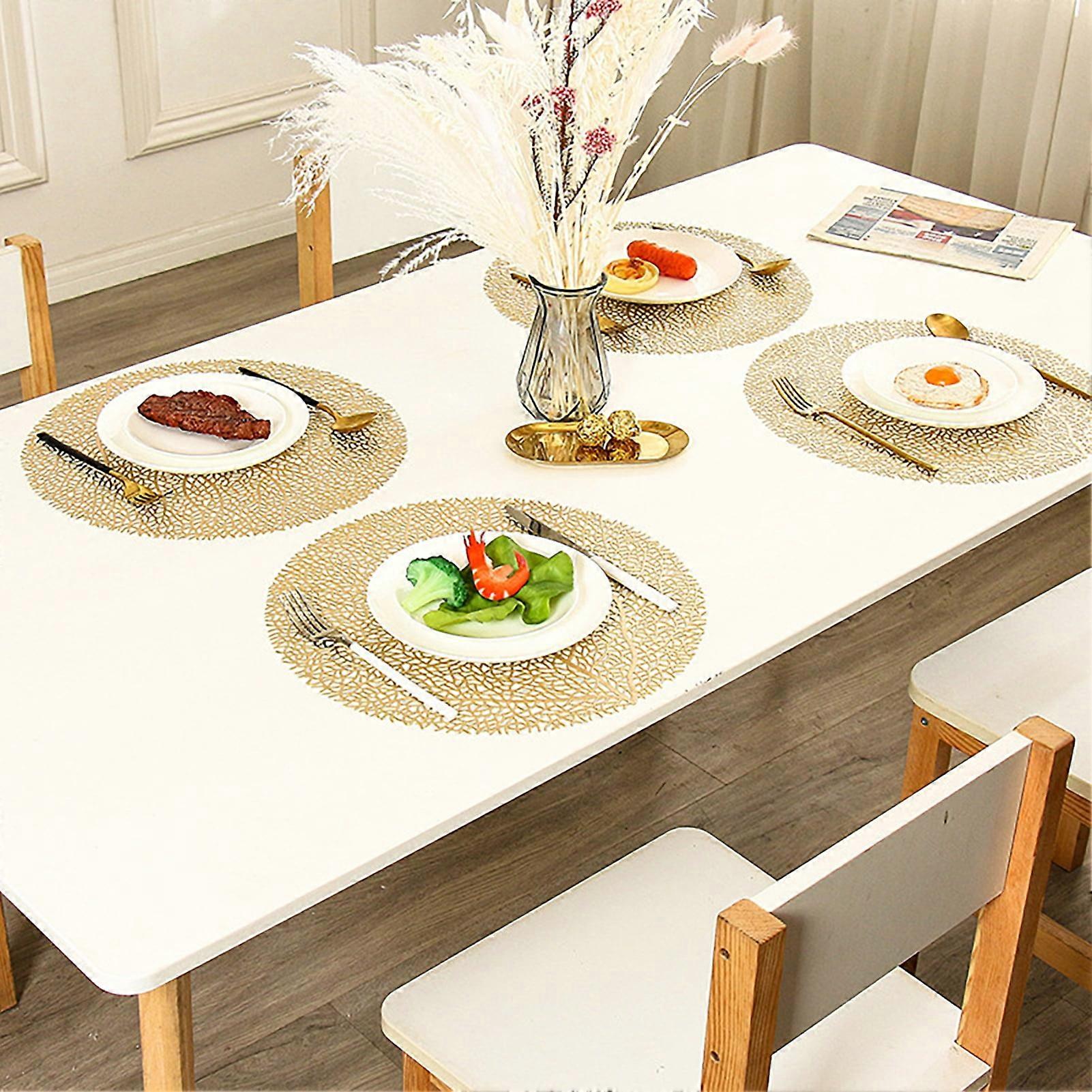 Hariumiu Round Placemat, Non-slip & Heat Resistant, Coral Tree Pattern, Wipeable Table Mat, Compatible with Dinner Table Decor, Hollow Bowl Pad for