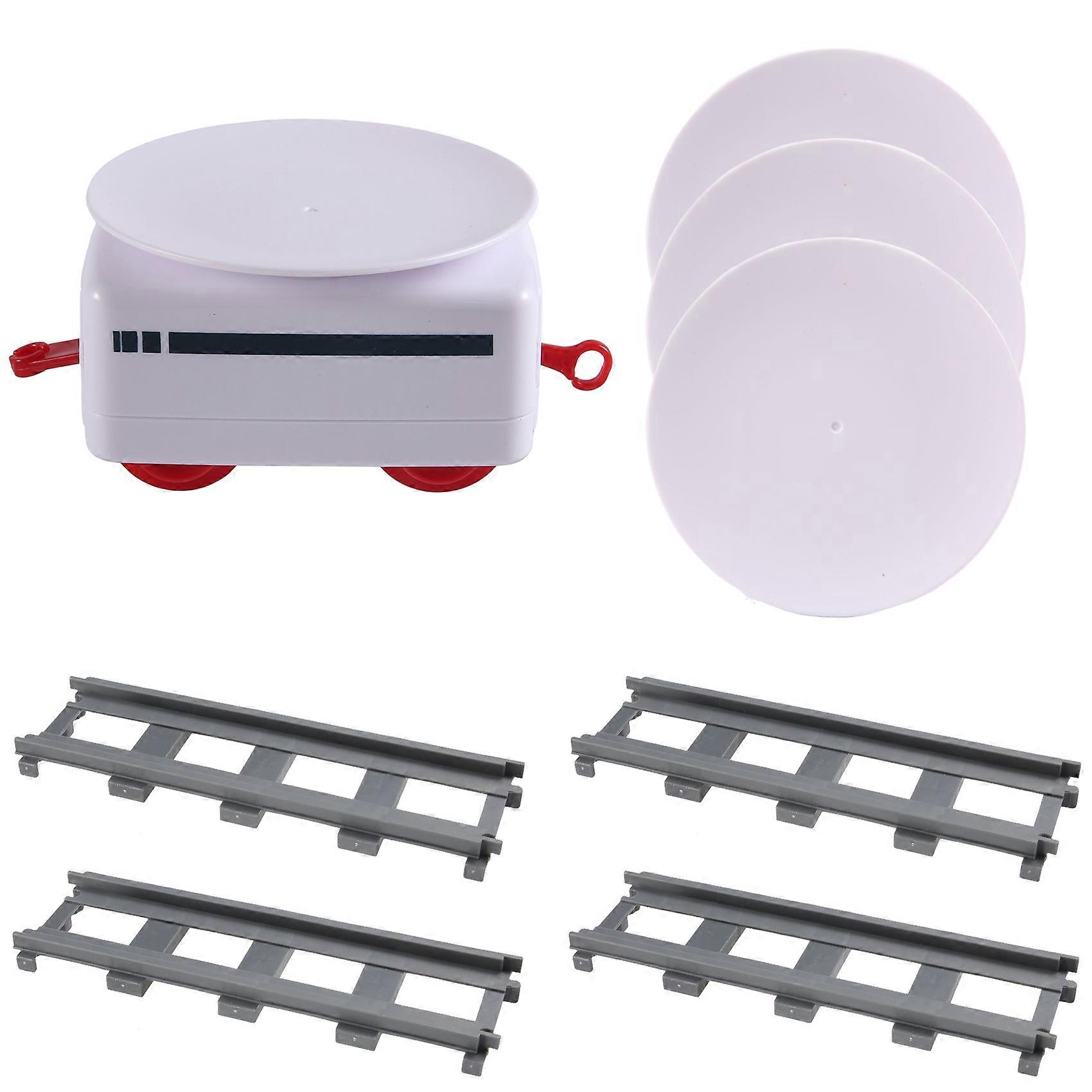 Sushi Train Rotary Sushi Toy Track Conveyor Belt Rotating Table Kid Food Train Set DIY Sushi Making 