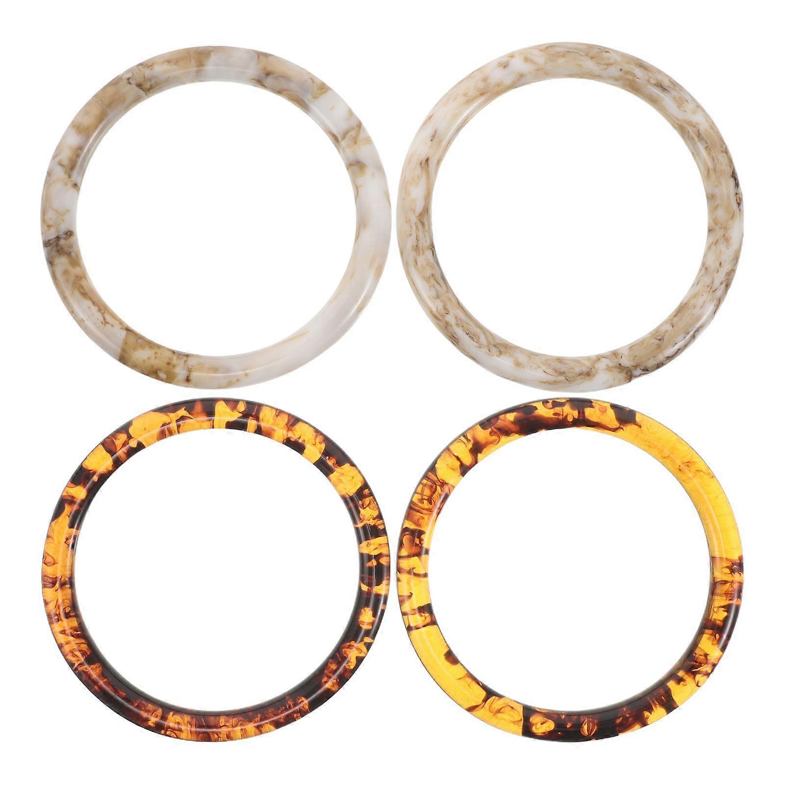 4 poignées de sac à main en forme de D : poignées de sac à main pour la fabrication de sacs pour les sacs à main de plage d'été, fabrication de sacs à main en macramé au crochet