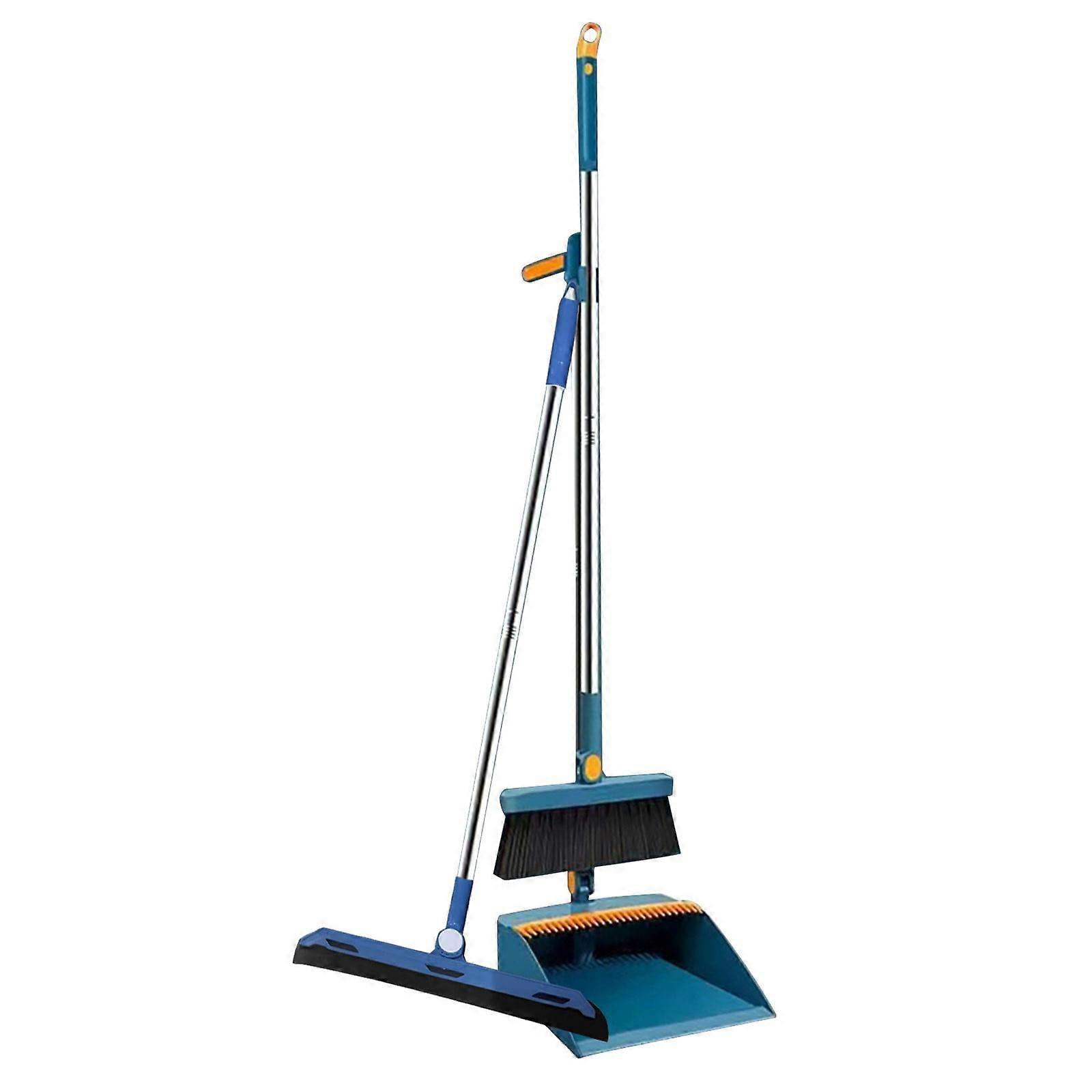 With Dustpan Combo Set And Dustpan Set For Home Office Stand Up Floor Squeegee And Dustpan With Long Handle For Kitchen Room Hall Floor Cleaning