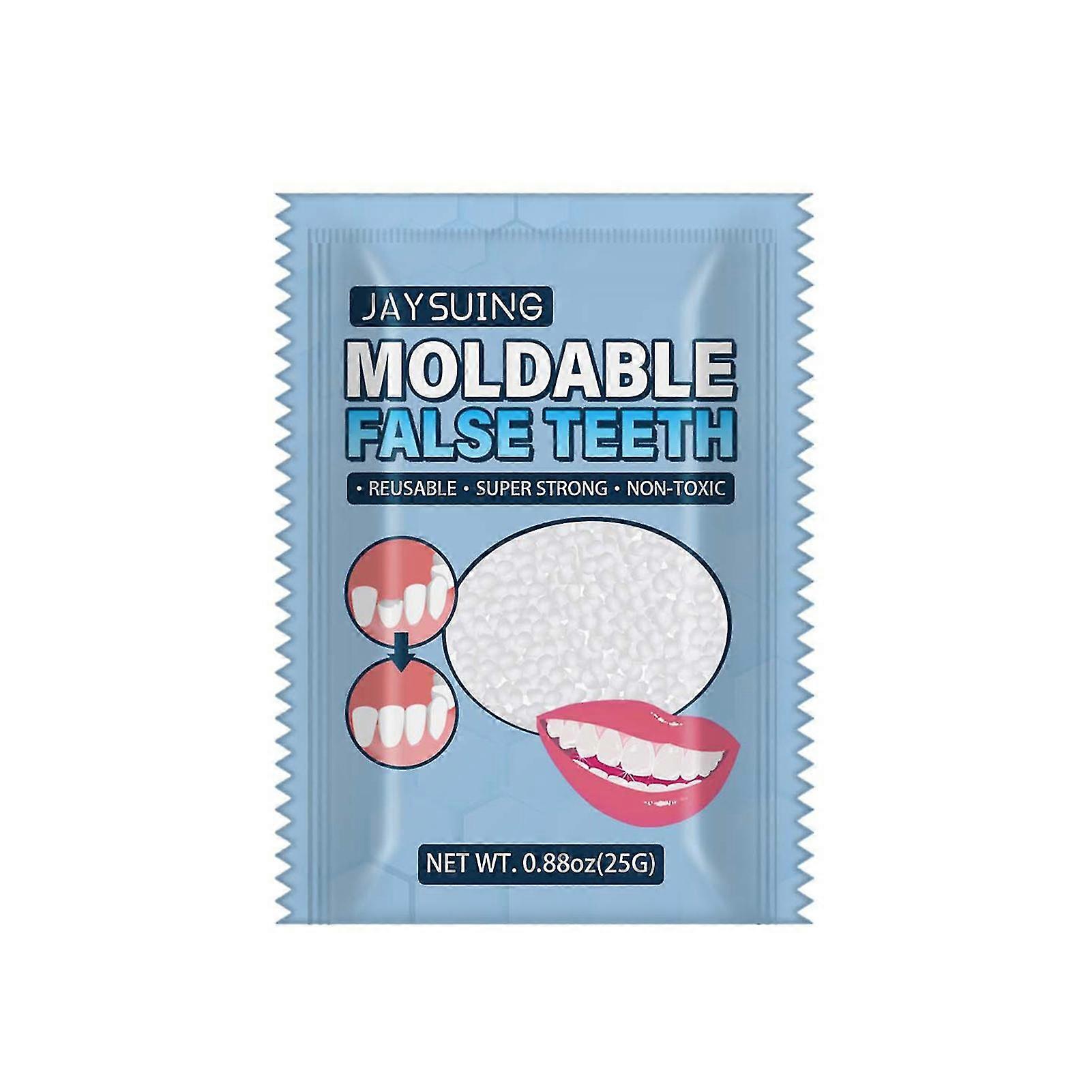 25-26 25g/Bag Teeth Temporary Restorations Portable Compact Makeup Accessory Hot Sol Moldable Replacement Bead False Teeth