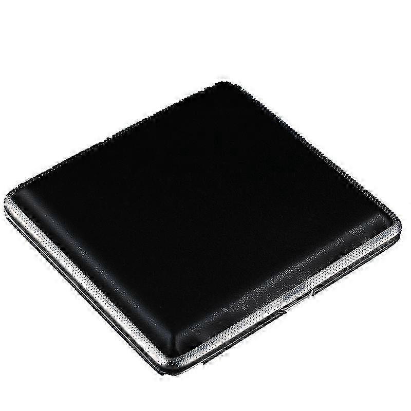 25-26 Ultra-thin Black Leather Cigarette Case 20 Sticks