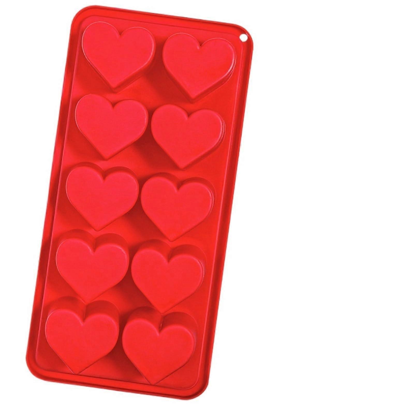 Ice Cube Mold Silicone Heart Shaped Ice Cube Tray Molds For Whiskey Cocktails Red
