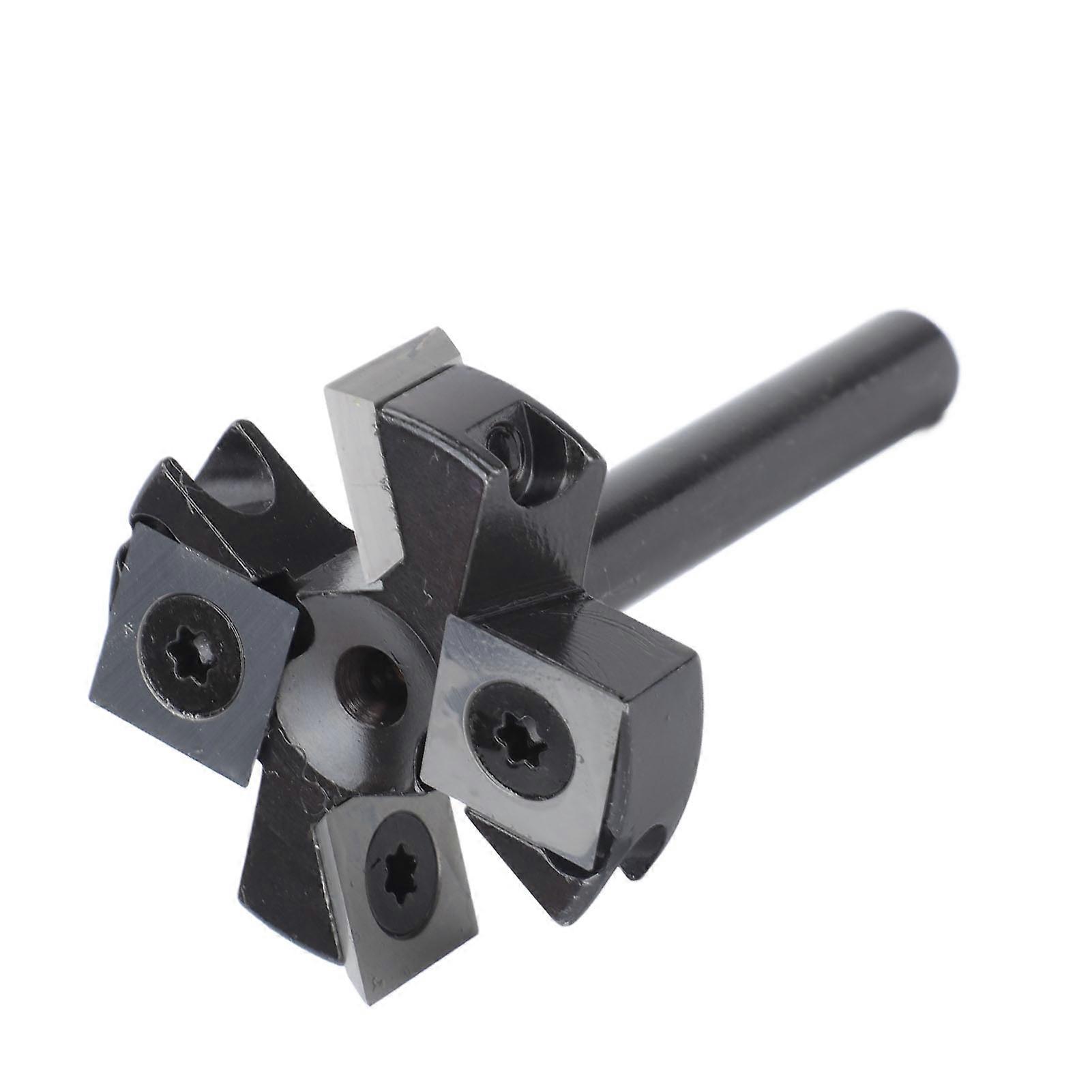 CNC Spoilboard Surfacing Router Bit 8mm Shank 4 Flute Slab Flattening Carbide Insert Cutter Style Planer 1 1/2 Cutting Dia