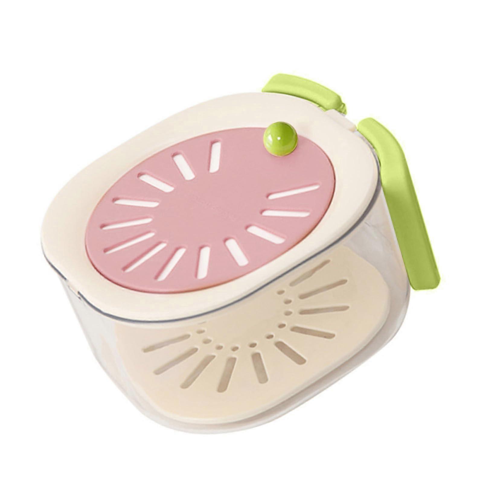 Efficient Fruit Washing Bowl Drainer Container With Inner Drainage Tray And Foldable Handle For Strawberry Powder