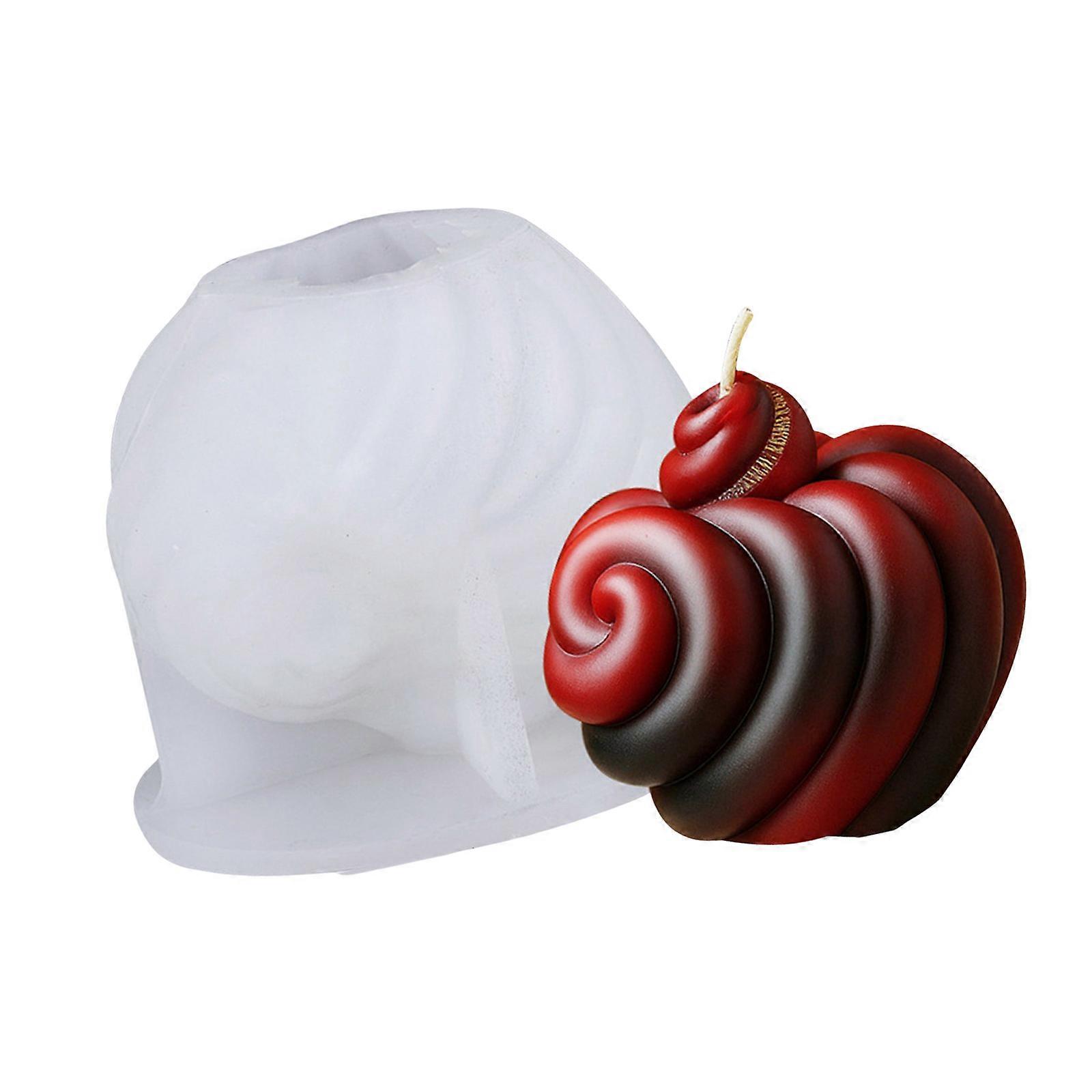 Striped Heart Silicone Soap Molds For Handmade Soap Candle Making Heart Shape Silicone Candle Molds for Epoxy Resin Multicolor