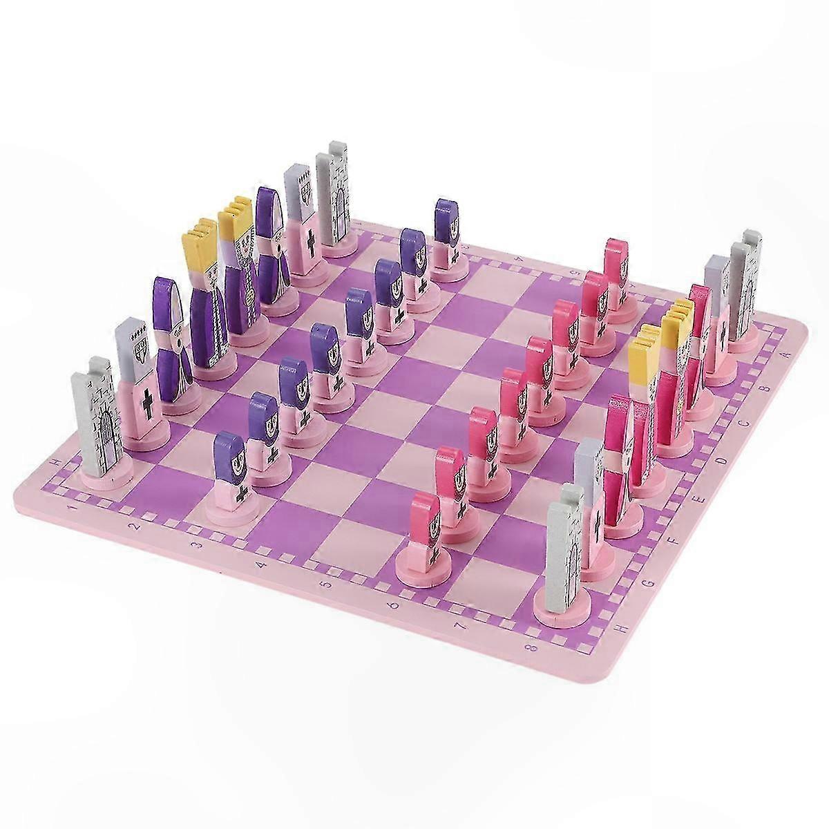 Portable Chess Set with Board for Kids and Adults Pink Eonal Game Toy