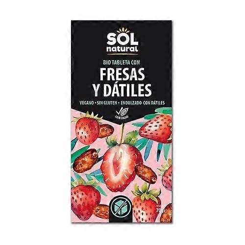 Organic chocolate bar with strawberries and dates 70 g
