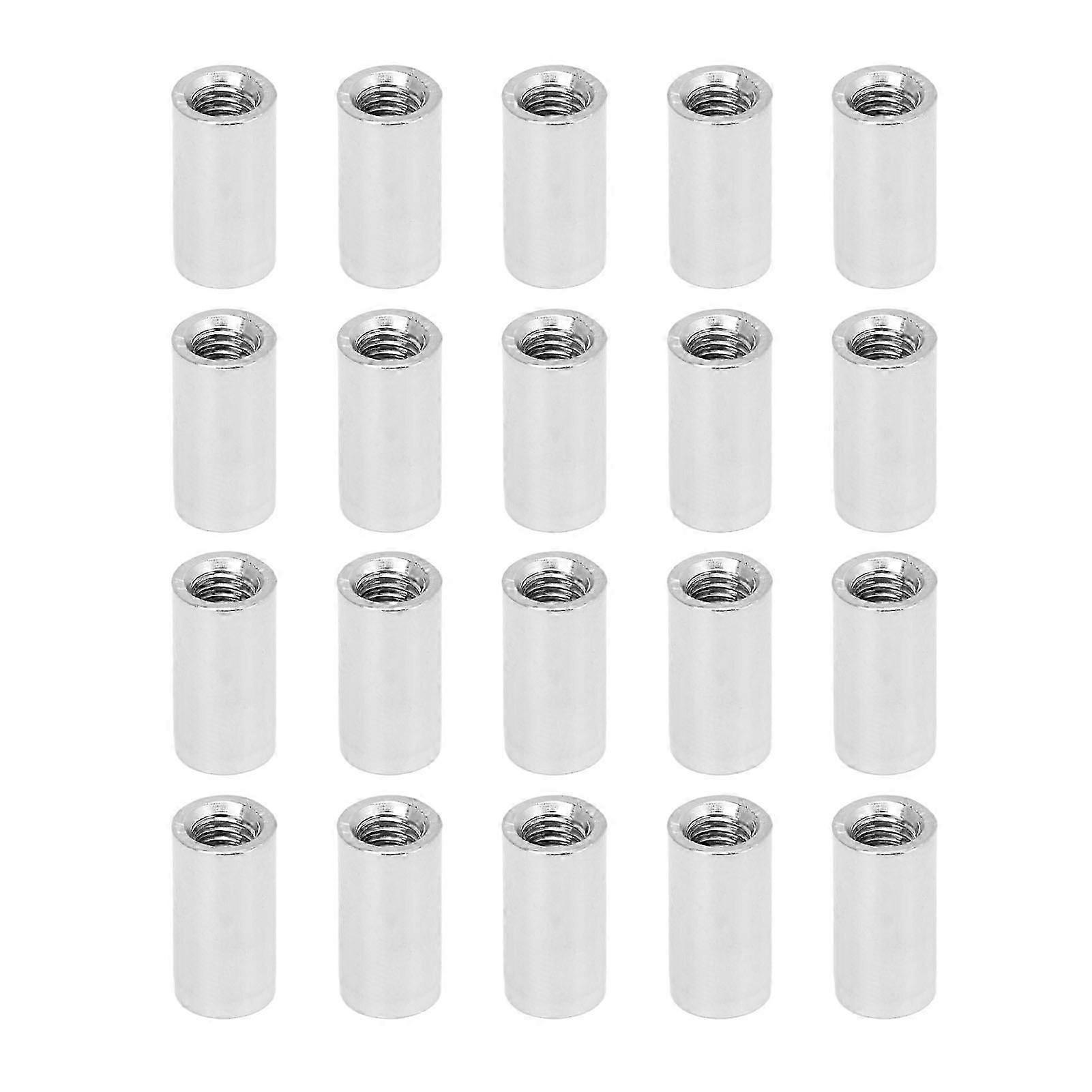 20PCS Round Coupling Nut Stainless Steel M5 Female Thread Connection Nut Set for Pipeline Maintenance