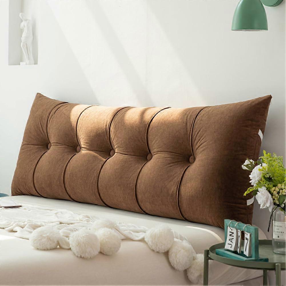 King Size Bed Backrest Pillow Headboard Cushion for Reading Watching TV Sofa 200cm Coffee