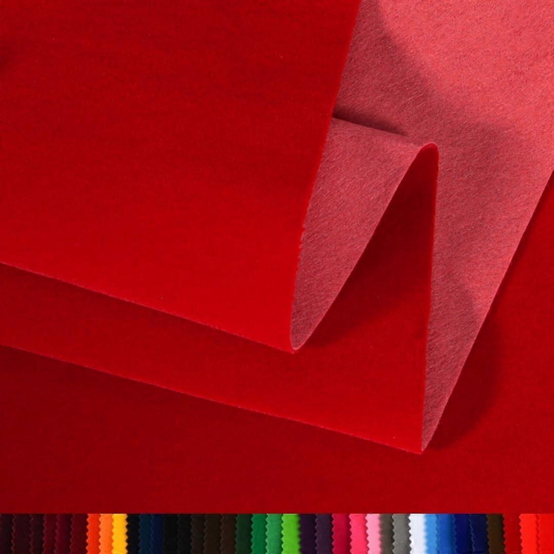 Self Adhesive Velvet Fabric Roll 16x59 Inch Red for Drawer Liner, Crafts, Felt Sheets