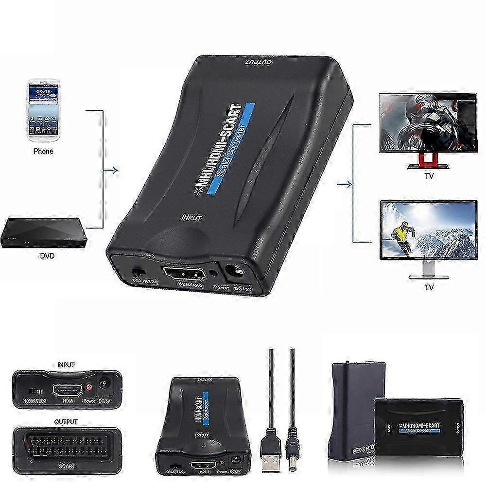 HDMI To Scart Adapters Video Audio Converter Switcher Adapters