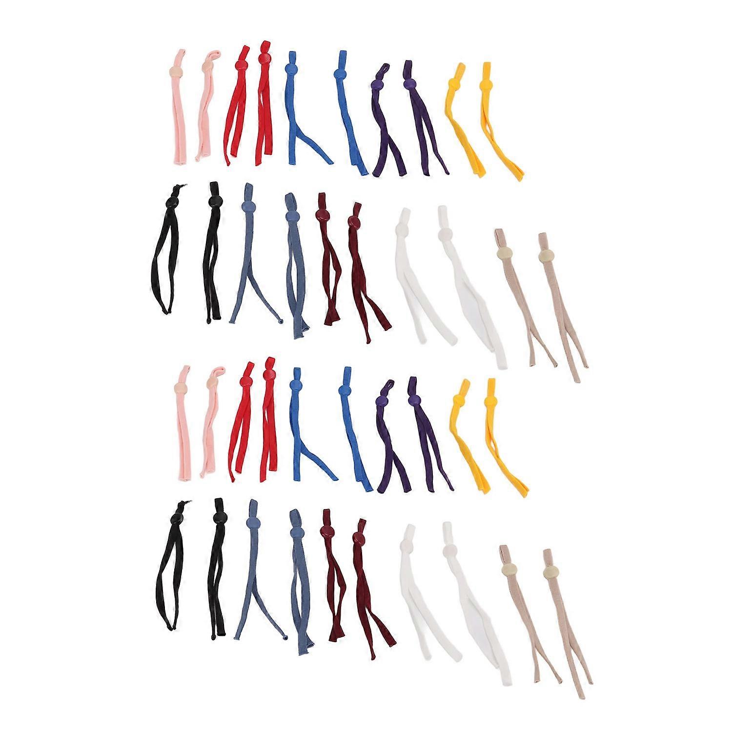 40PCS Mask Elastic Bands High Density Plait DIY Production Mask Elastic Cord with Adjustable Buckle 