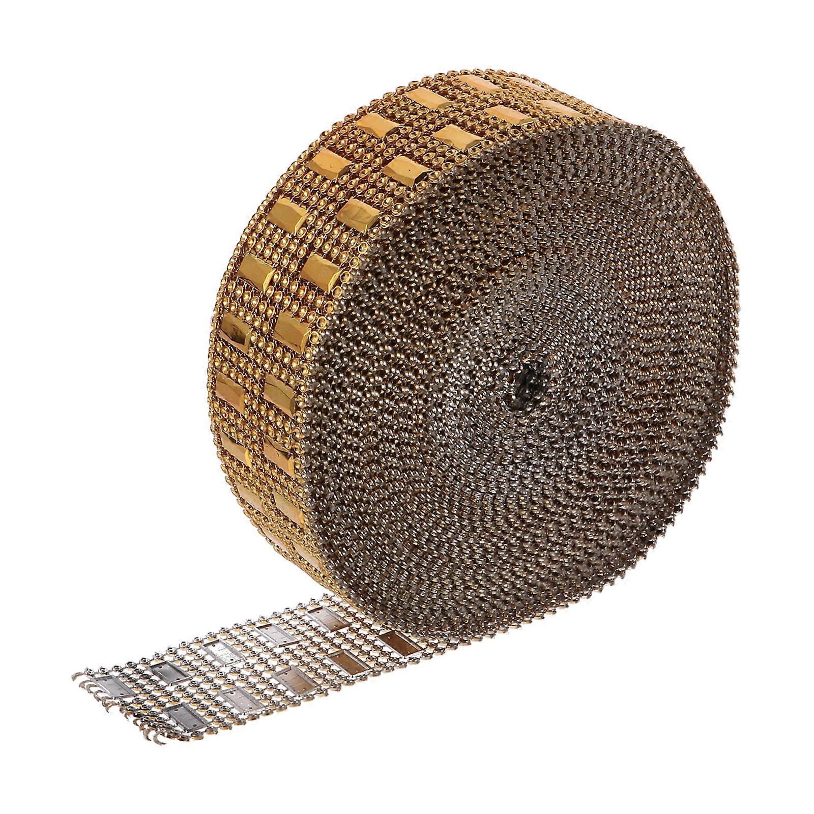 1 Roll 8-Row Diamond Ribbon Faux Diamond Bling Mesh for DIY Craft