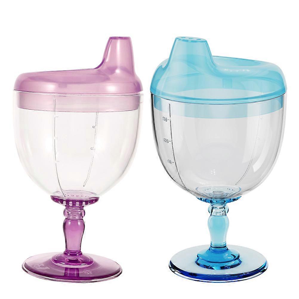 Toddler Coffee Cup Plastic Goblet for Drinking 2Pcs High Transparency Shatterproof