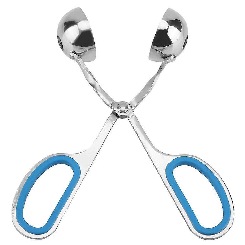 Meatball Scooper Stainless Steel Tongs with Nonstick AntiSlip Handles for Dough Cake Cookie Blue