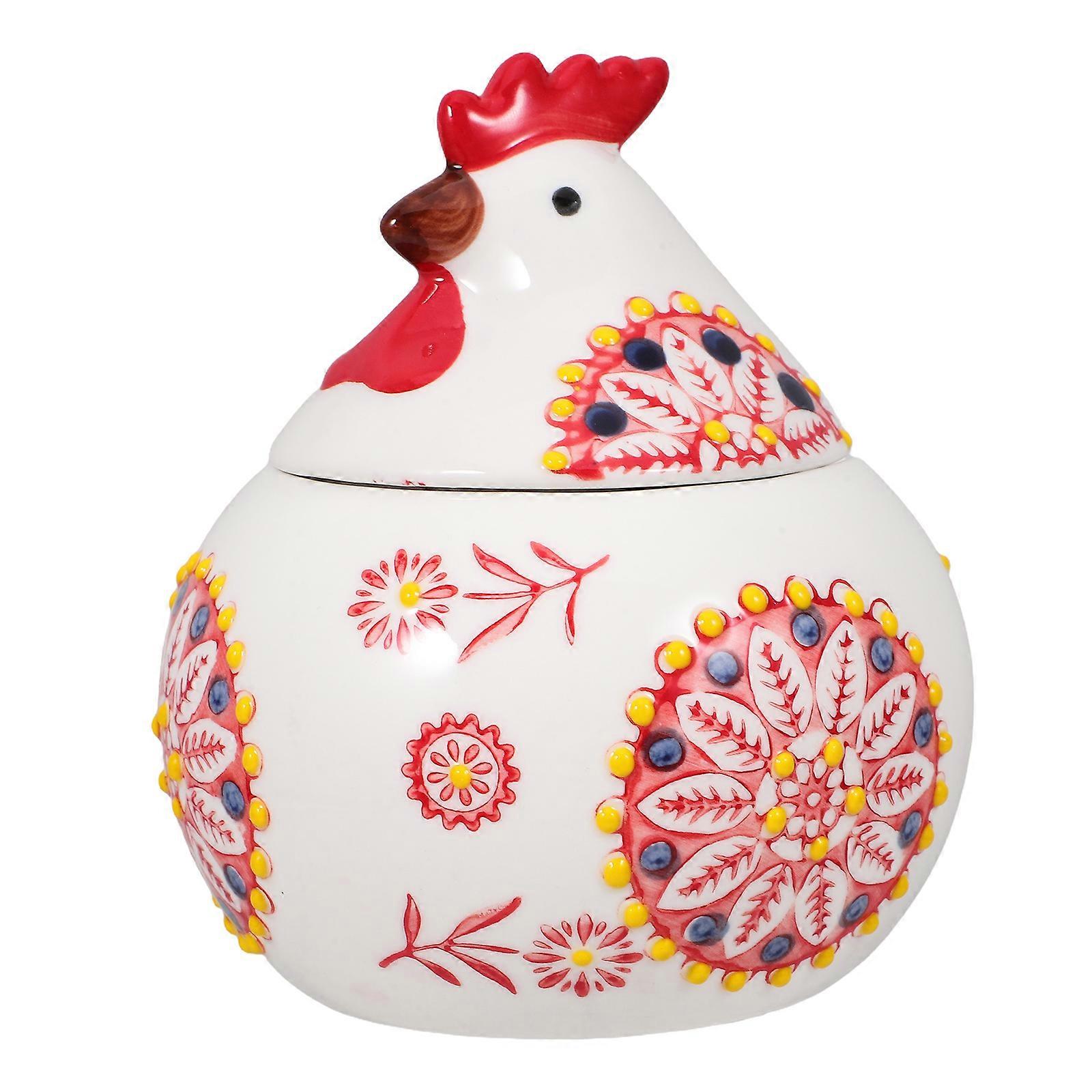 Decorative Hen Shape Jar for Kitchen with Lid Ceramic