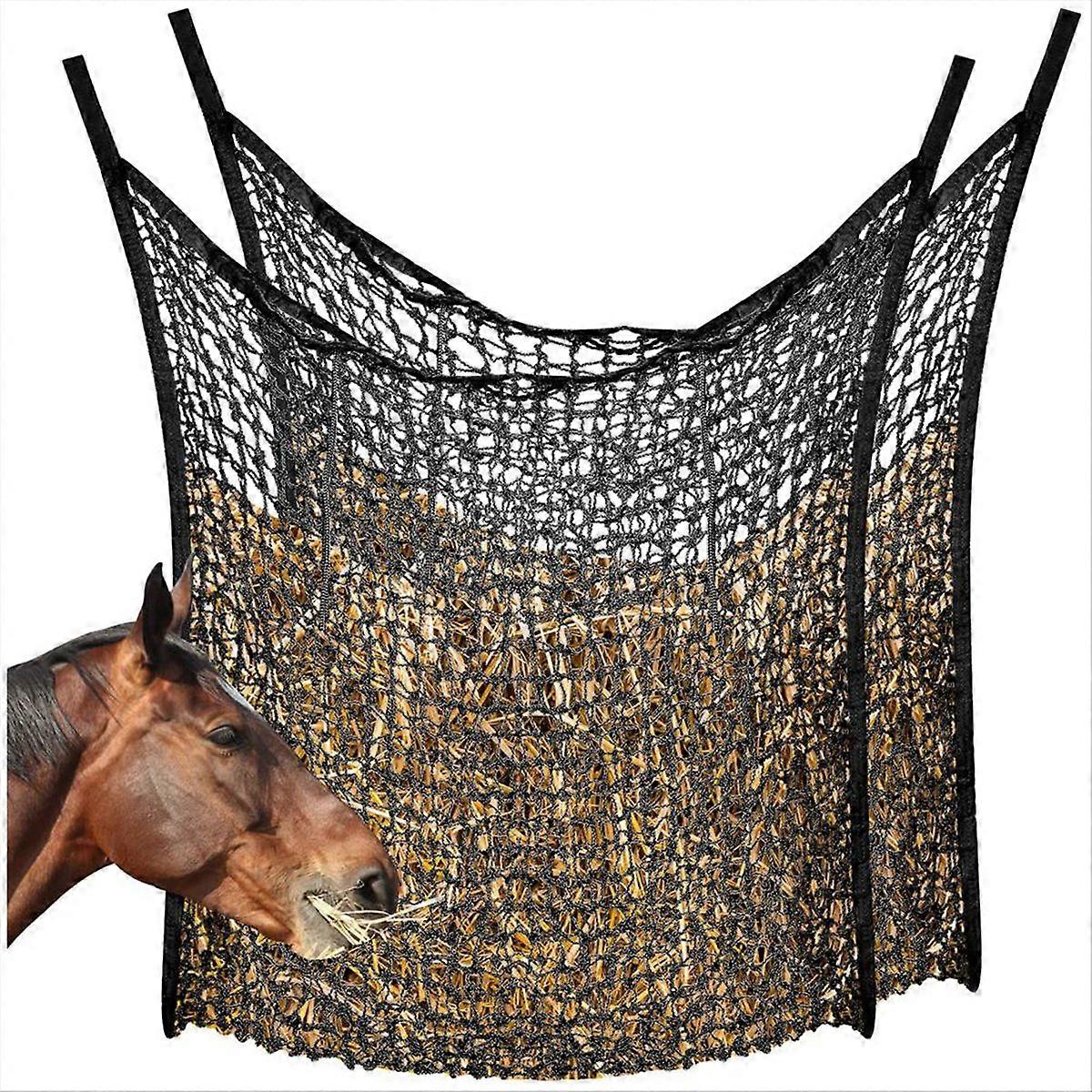 Fütterungsheunetz, Heufutter, Heusack, Pferdeheunetz, Pferdeheusack, Schwarz