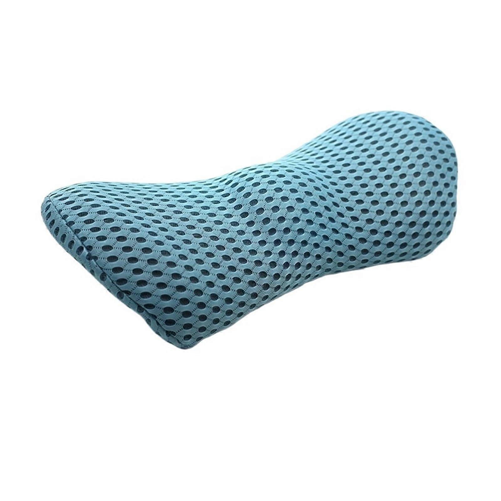 Memory Foam Cushion with Ergonomic Support Pillow, Breathable Cover for Back Pain Relief, Blue
