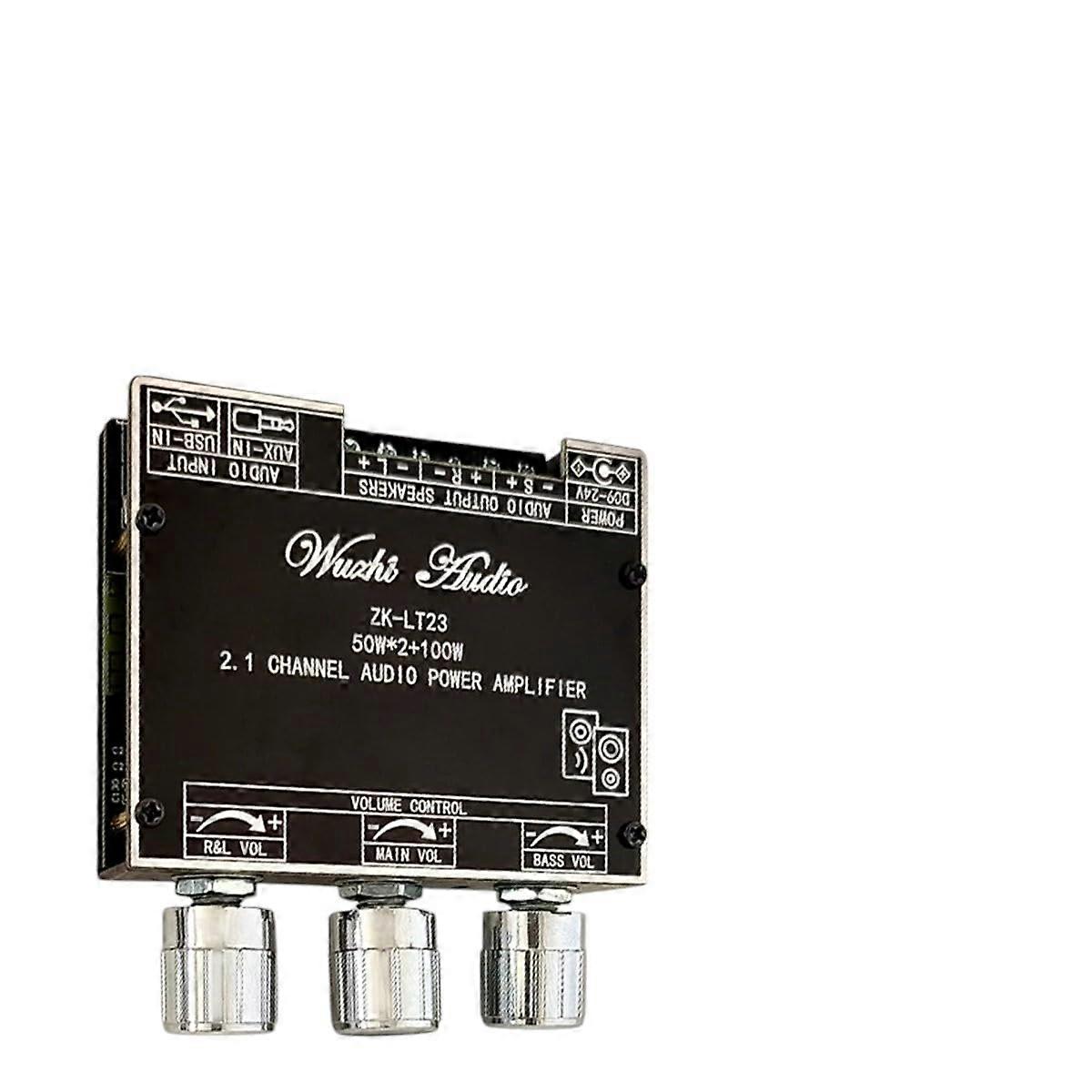 Bluetooth Audio Amplifier 2.1 Channel 50W+100W Bluetooth 5.1 Stereo with Wireless Subwoofer Speaker for Home and Car