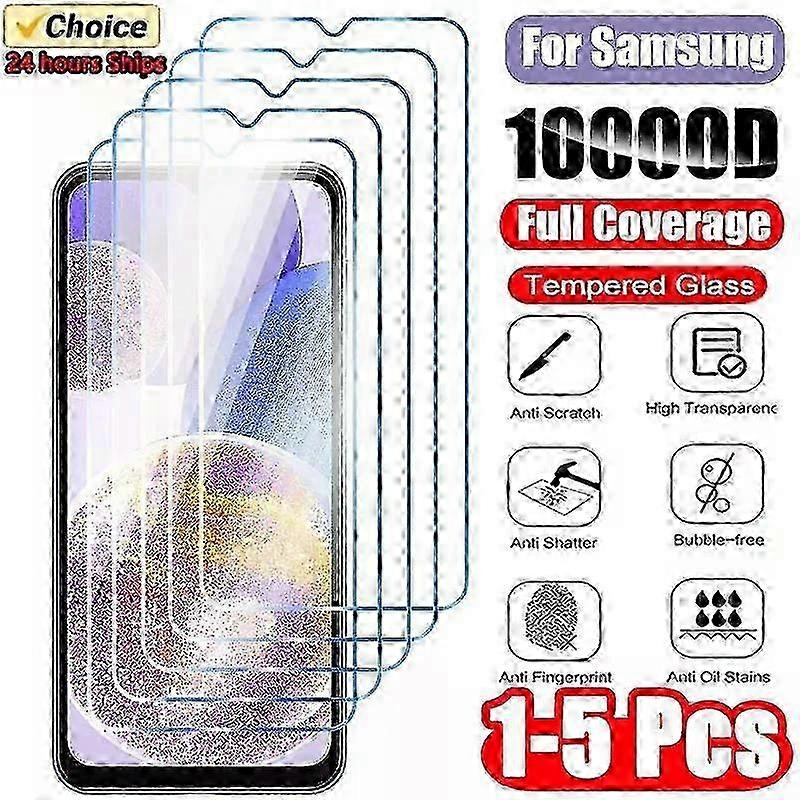 Huiyun 1-5PCS Tempered Glass For Samsung Galaxy A14 A54 A53 A13 A33 A34 A52S 5G Screen Protector For Samsung A52 A73 A21S A51 A72 Glass