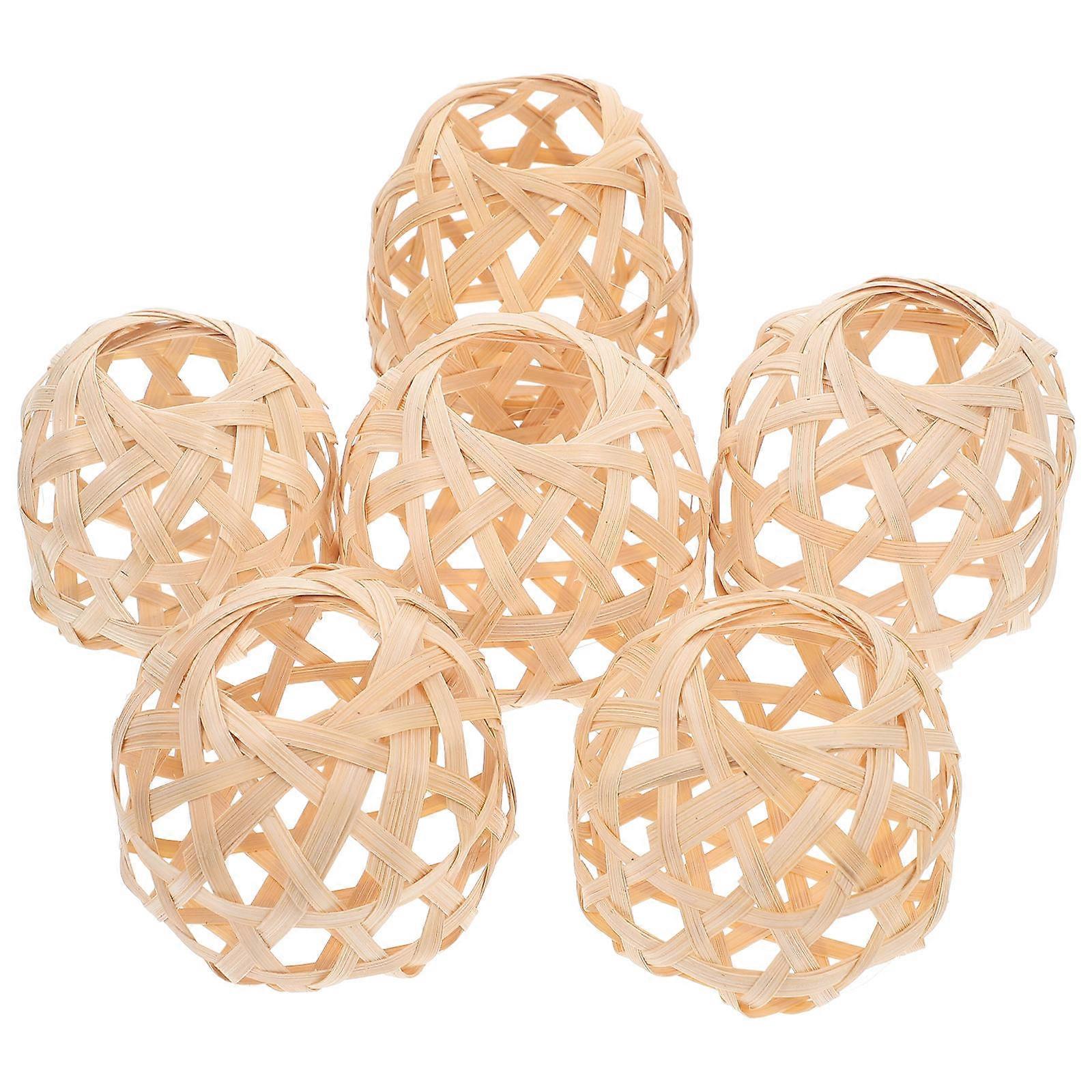 Mini Bamboo Lantern Decorative Ball for Elegant Home Decor 6Pcs