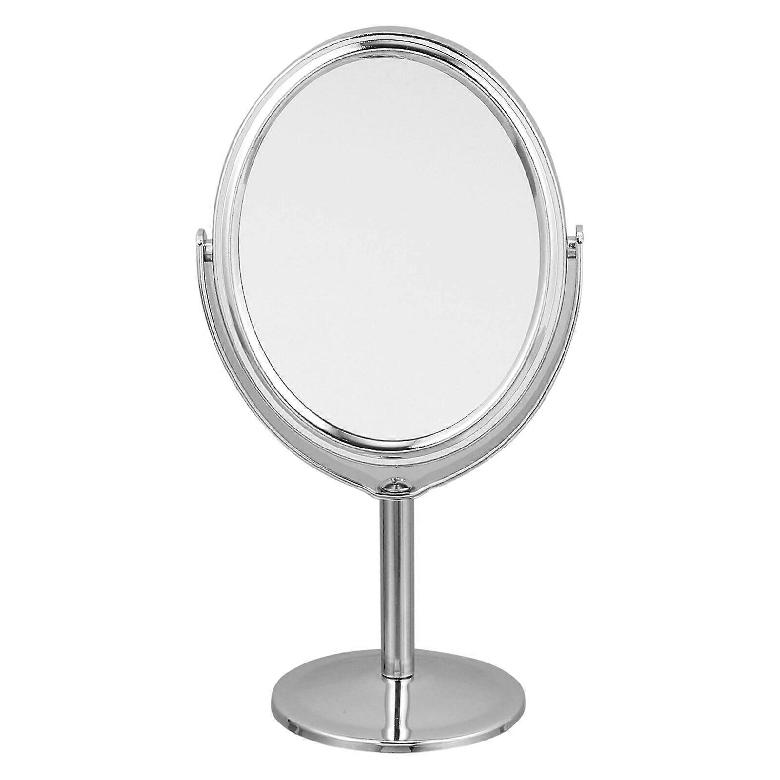 Concise Tabletop Makeup Mirror Desktop Mirror Cosmetic Mirror (Silver)