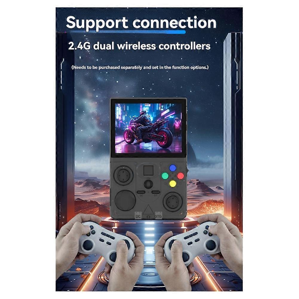 DC35V Retro Handheld Game Console 128G 3.5Inch IPS Screen Portable Pocket Video Player Supports 30+ Emulators Black