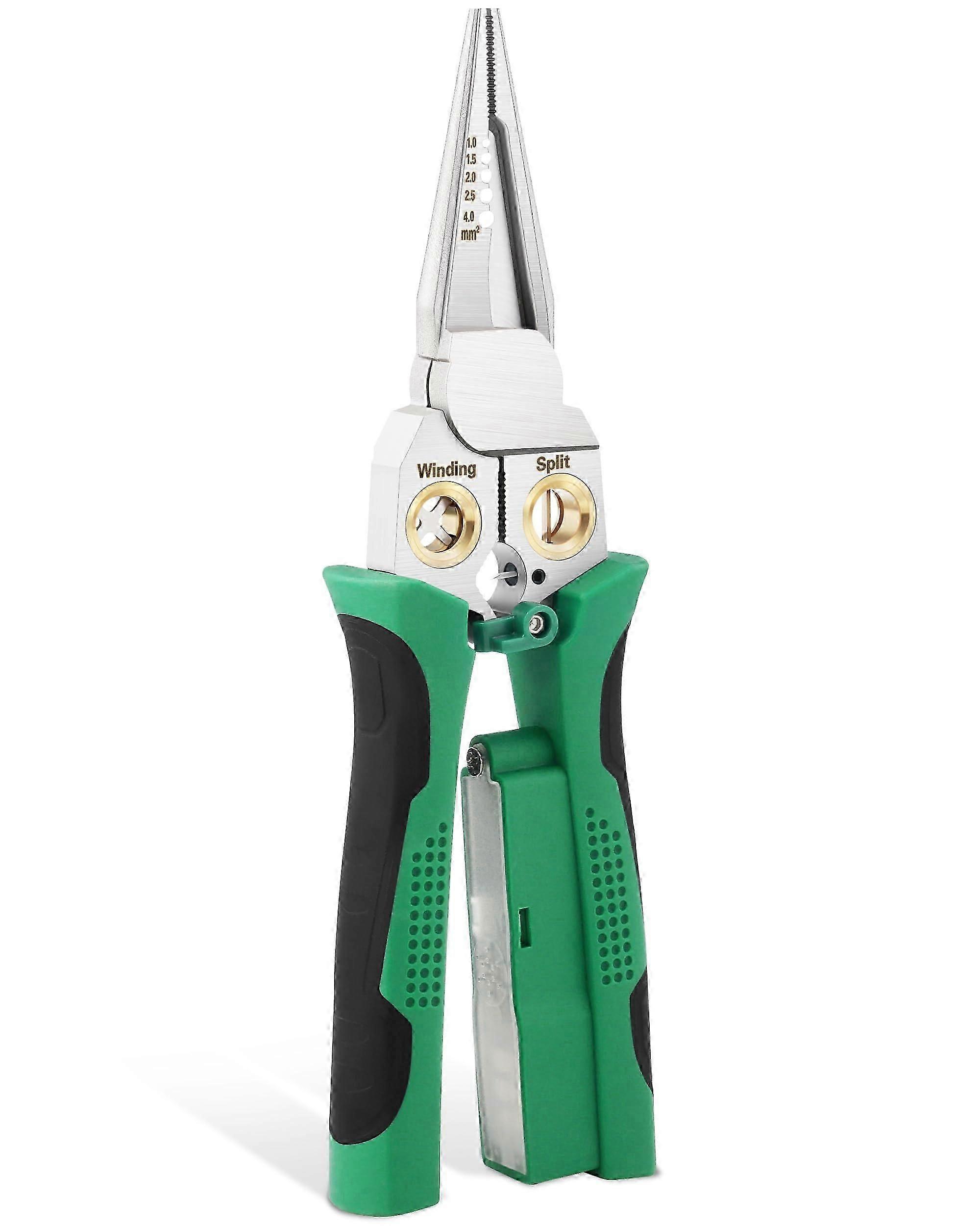 1 Unit 8-In-1 Wire Stripper Tool, Multi-Function Electric Wire Stripper with Adjustable Blade and Ergonomic Grip