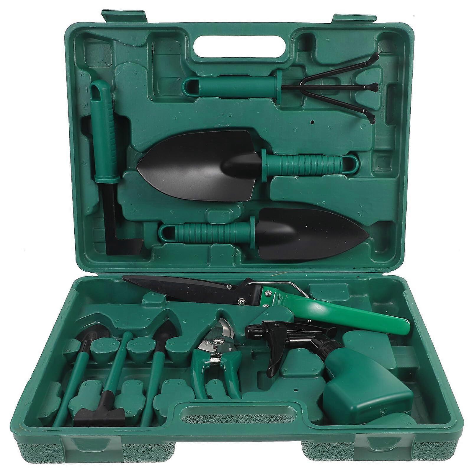 Garden Tool Set with Case, Ergonomic Handles, Lightweight Hand Tools for Planting and Weeding