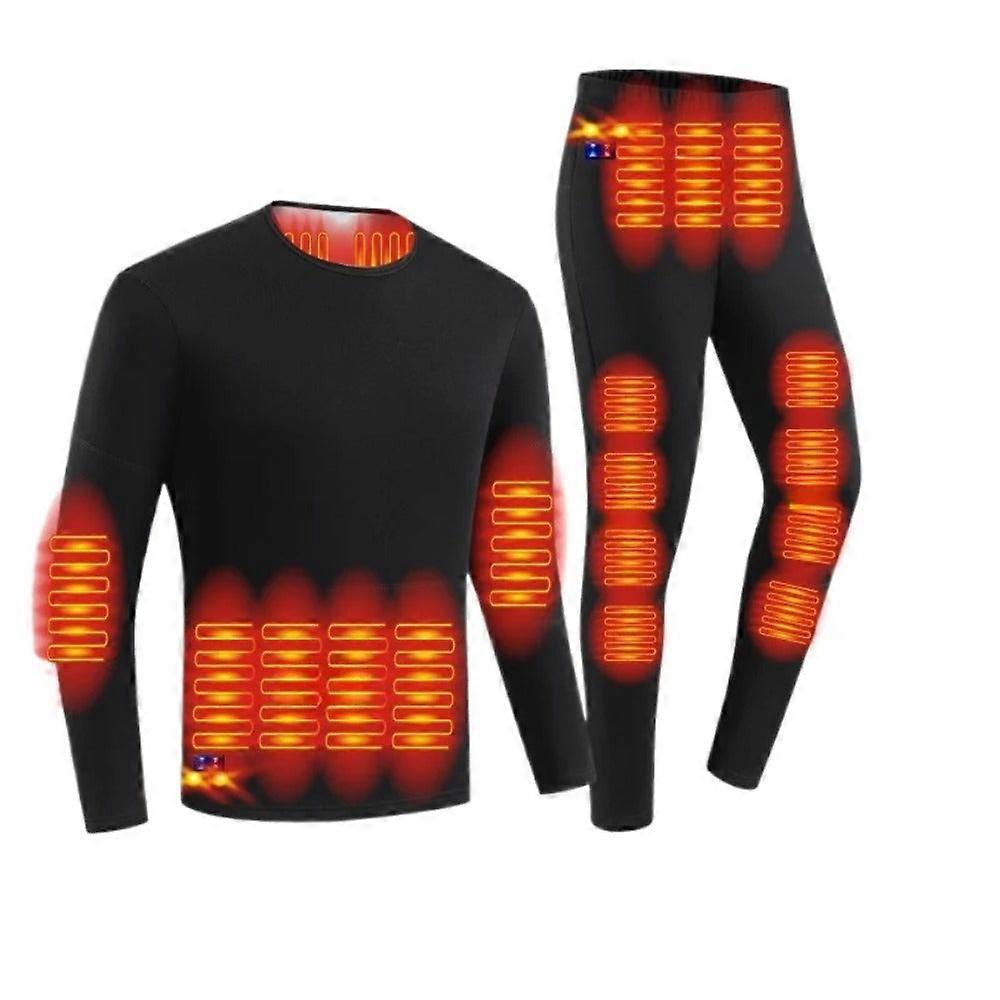 Usb Heated Thermal Underwear Set - 3 Temperature Settings | Winter Warming Base Layer For Men & Women