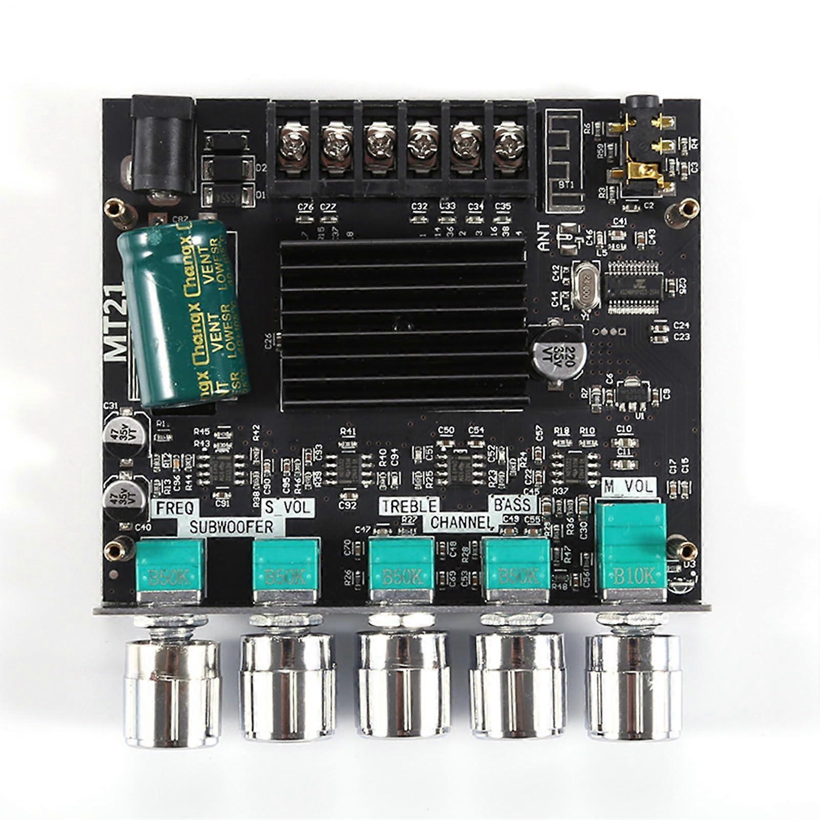 Audio Amplifier Board - 2.1 Channel 100W Subwoofer Module with AUX Input, Portable Wireless Audio Receiver for Home Theater