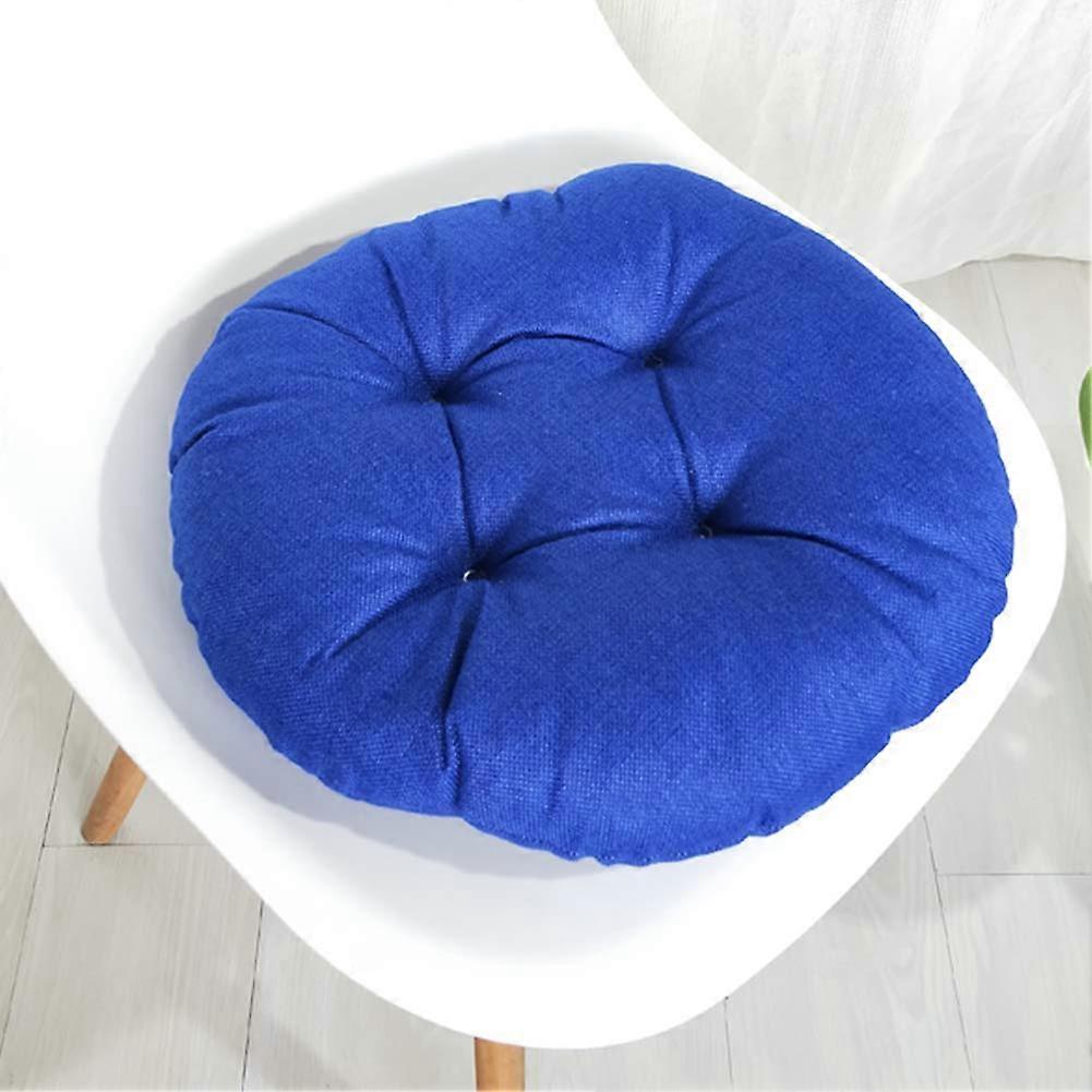 16 Inch Round Bar Stool Cushion with Elastic Edge, Thick Padded Linen Seat for Wooden or Metal Stools