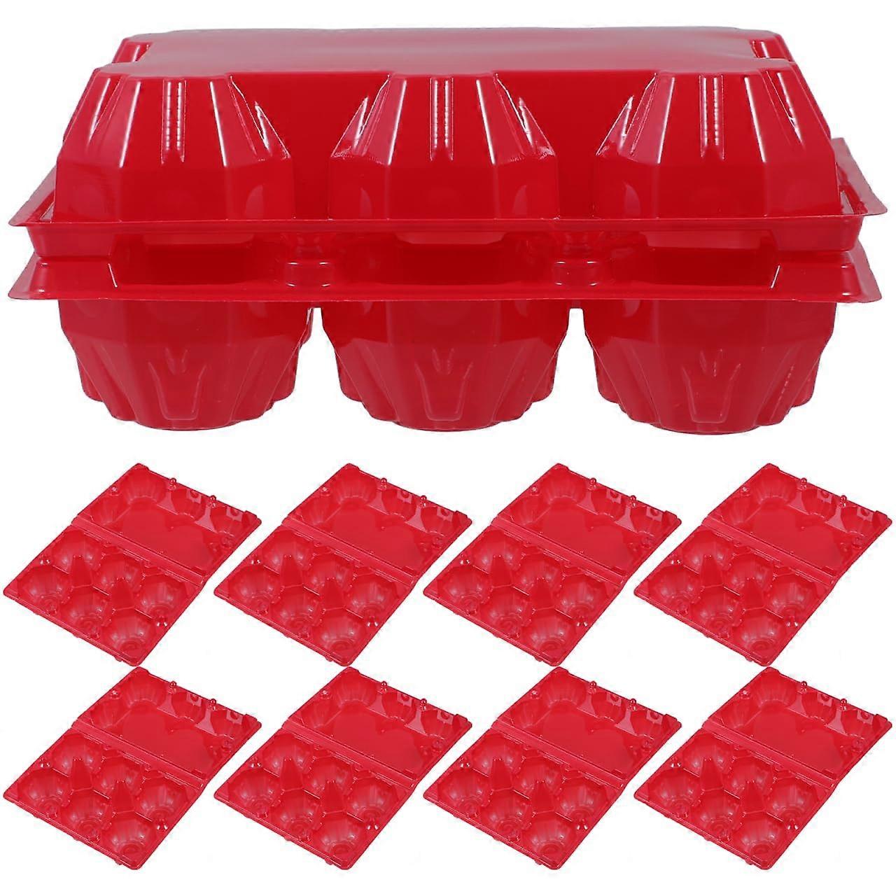 Egg Storage Container with Lid, 6 Slot Stackable Plastic Egg Holder for Refrigerator, Camping Travel