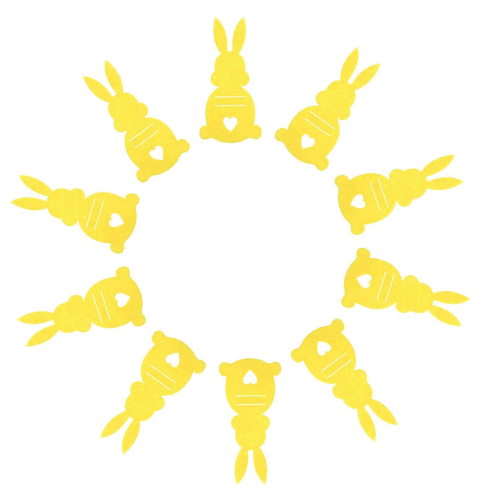 Easter Bunny Rabbit Goody Bags Cloth Pouch for Easter 10Pcs Yellow Set