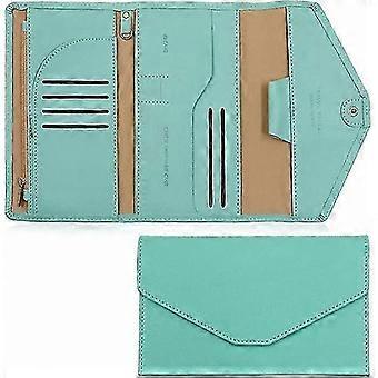 Three-Fold Travel Passport Holder with RFID Blocking, Lightweight and Durable Design for Secure Travel Organization (Light Green)