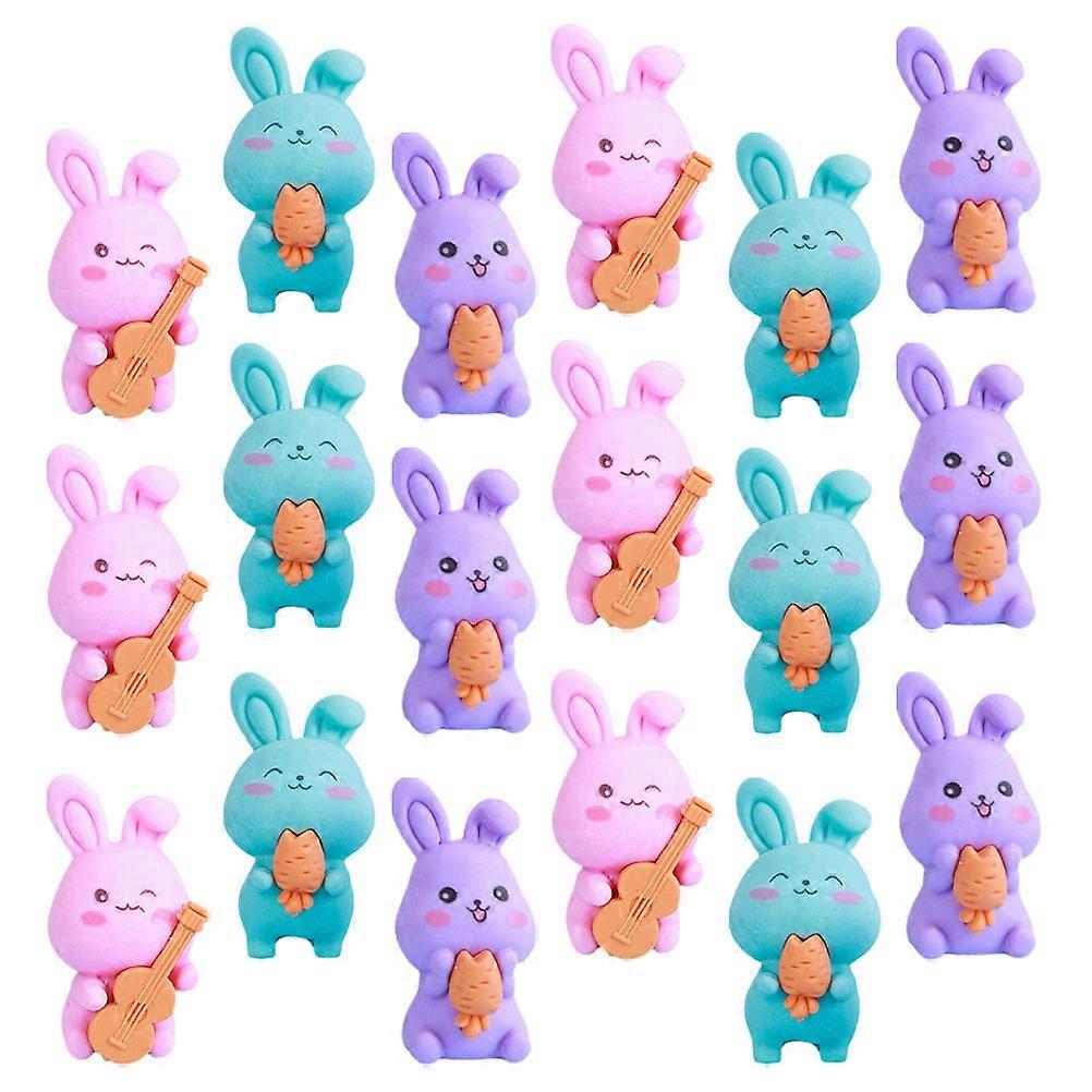 Rabbit Eraser Portable Pencil Erasers for Students Use 18Pcs Assorted Color