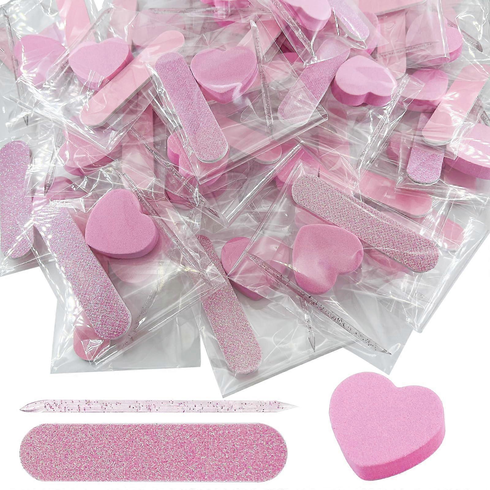 Disposable Nail Kit 30 Sets Individually Packaged 3Piece Nail Care Set with Buffer Files and Crystal Stick