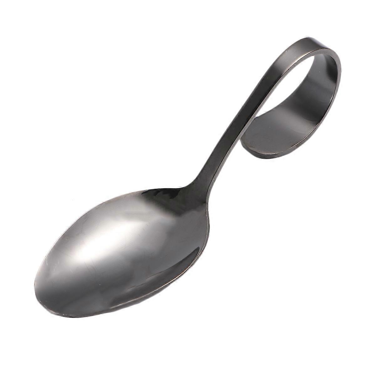 Buffet Spoon Stainless Steel Curved Handle Spoon for Restaurant