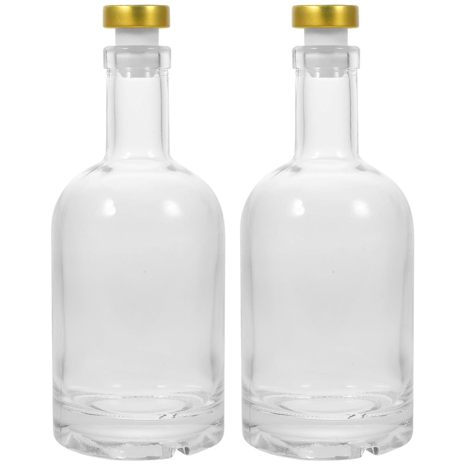 Empty Clear Glass Bottles Home Use 755ml Thickened Design Pouring 2Pcs