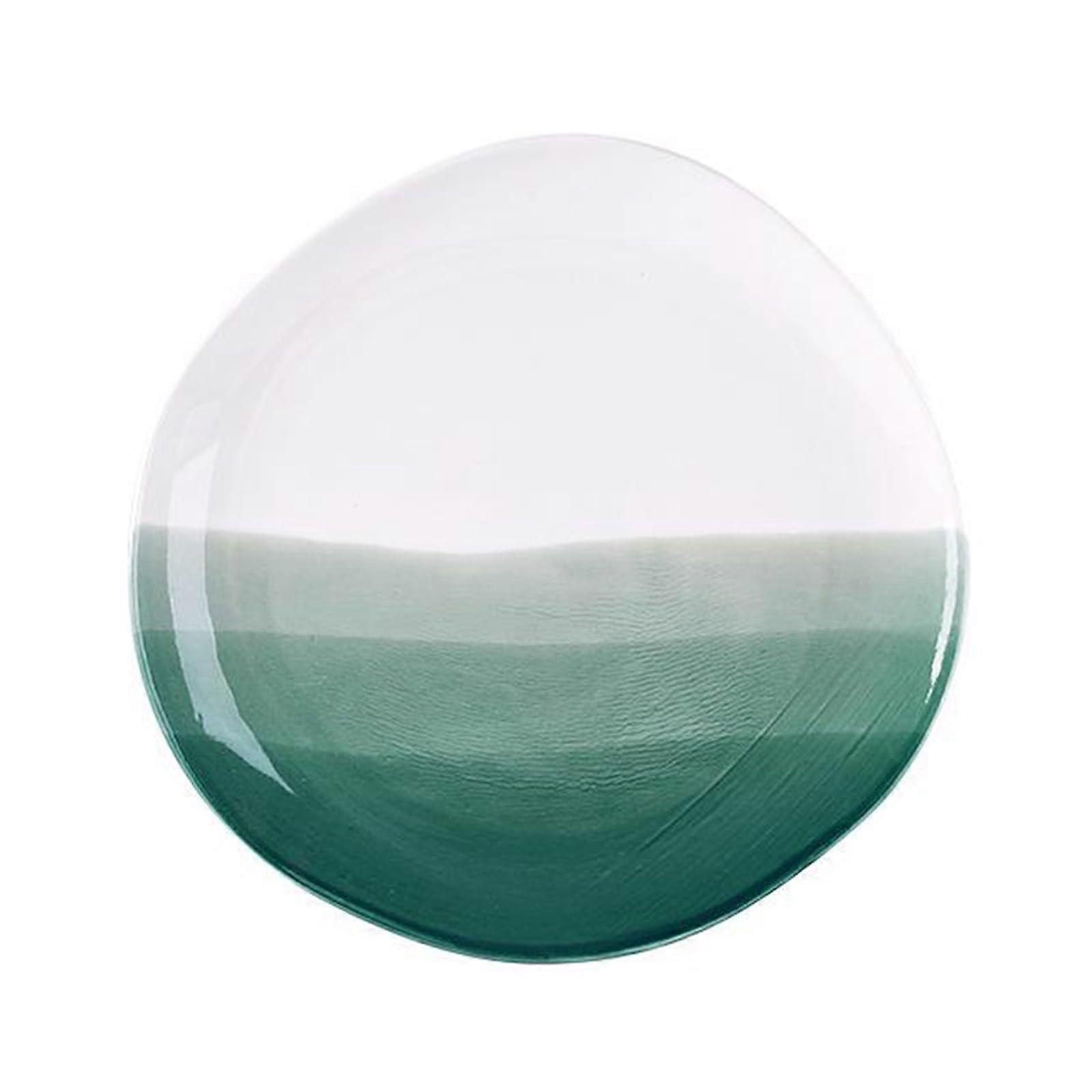 Ceramic Dinner Plates 20cm Green Irregular Serving Plates Underglaze Gradient Microwave Dishwasher Safe