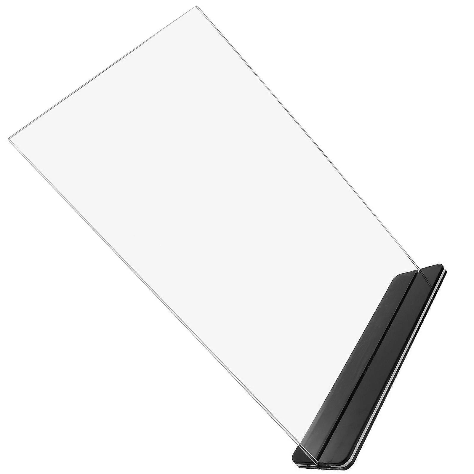 Transparent Acrylic Sign Holder for Display with Stable Desktop Base