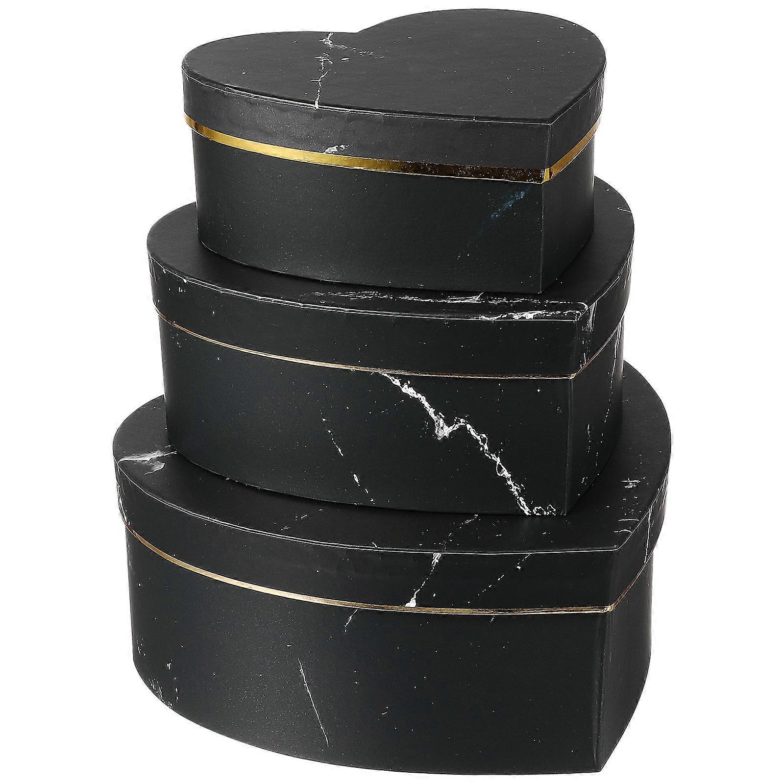 Heart-Shaped Candy Storage Boxes Paper Gift Containers for Storage 3Pcs