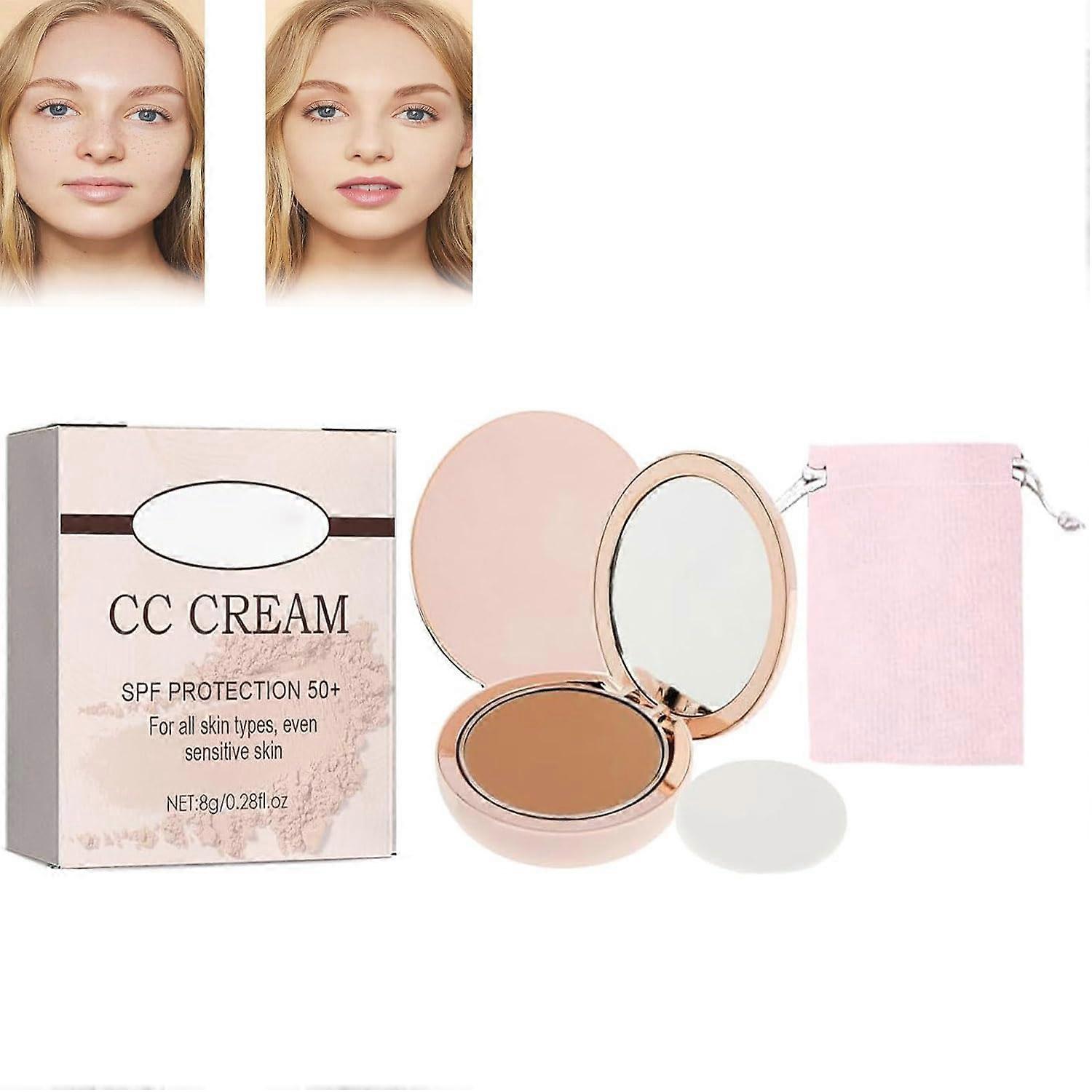 CC Cream SPF 50 Waterproof LongLasting Poreless SemiMatte Compact Foundation 06 Dark Brown
