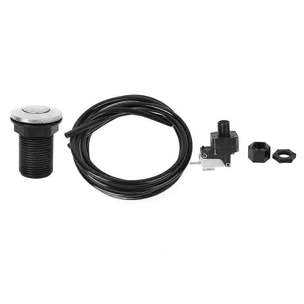 Garbage Disposal Air Switch Button Black, Air Activated Push Button for Kitchen Sink, Lock Function