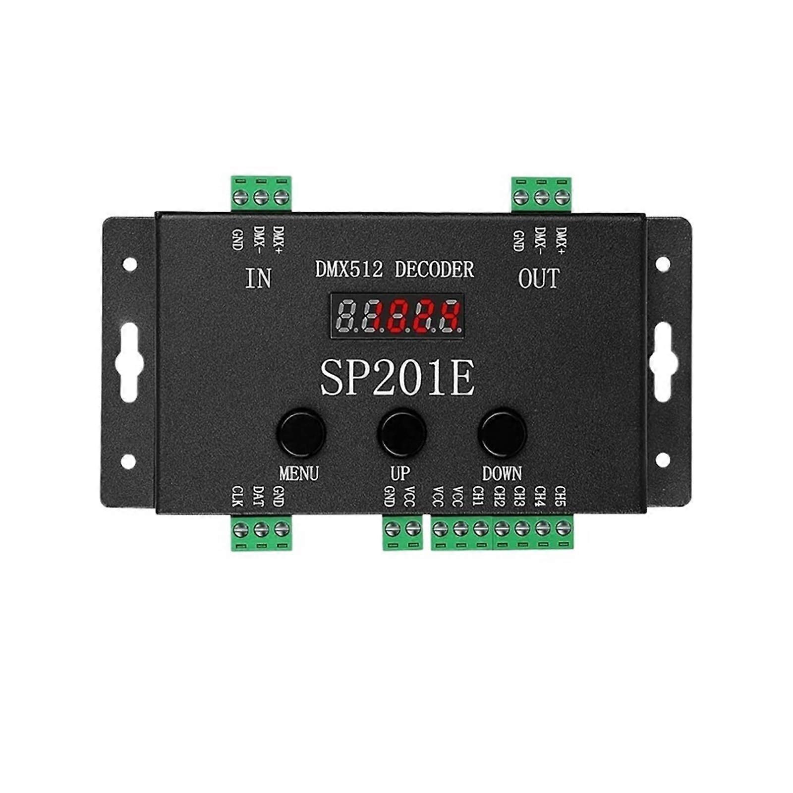 SP201E DMX512 LED Decoder 524V DC to SPI Pixel Controller 1024 Pixels 5Channel PWM Dimmer