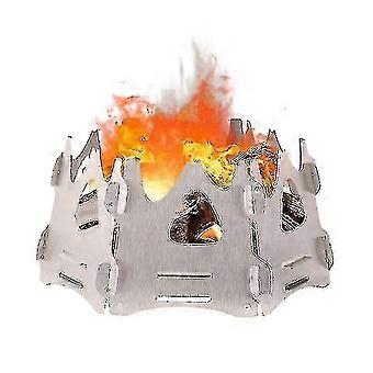 Folding Camping Stove, Stable Support, 250g Stainless Steel, Survival Picnic Stove